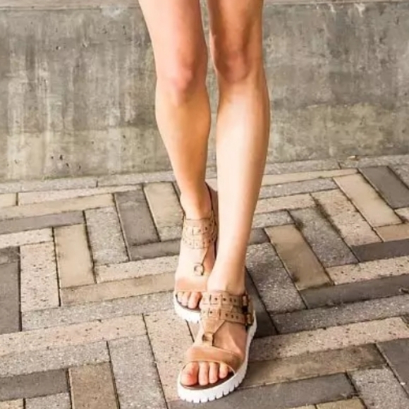 NWT Roan By Bed Stu Ibis Studded Ankle Leather Platform Boho Sandals Shoes - Picture 3 of 15